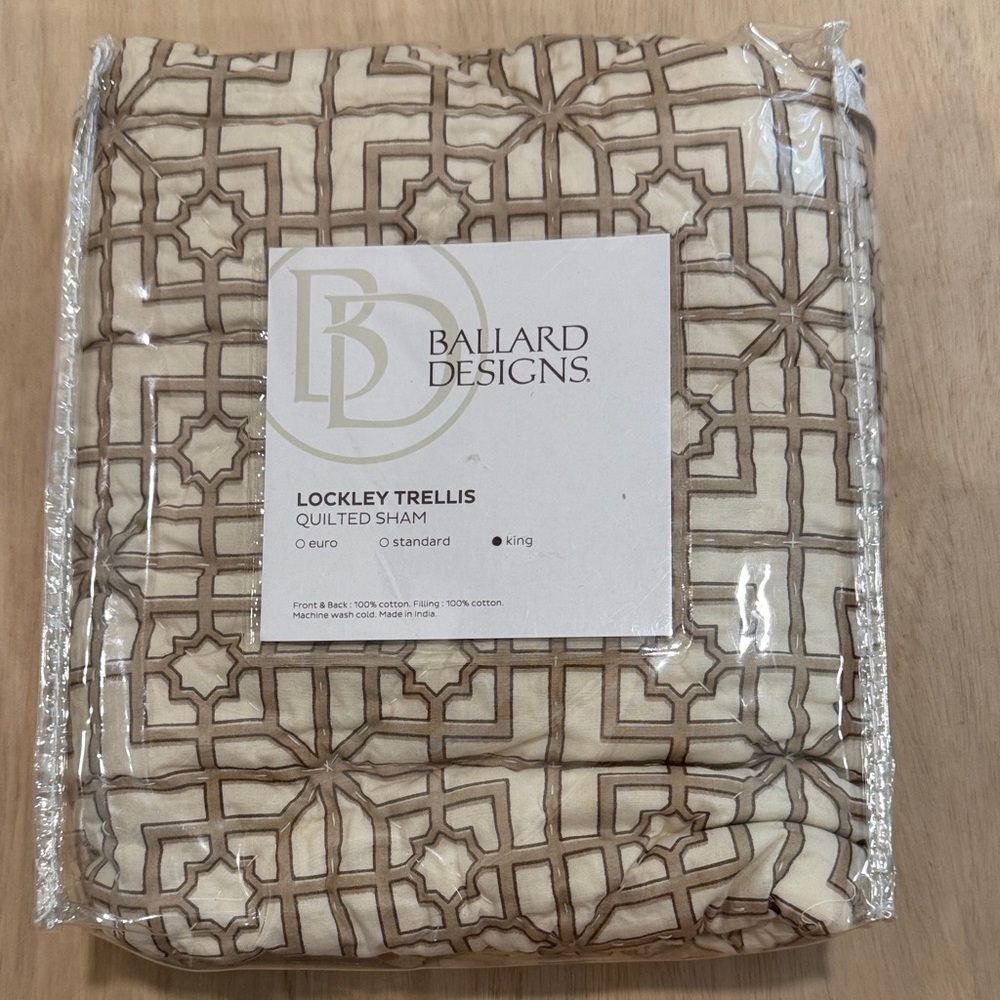 Ballard Designs Lockley Trellis standard quilted sham
